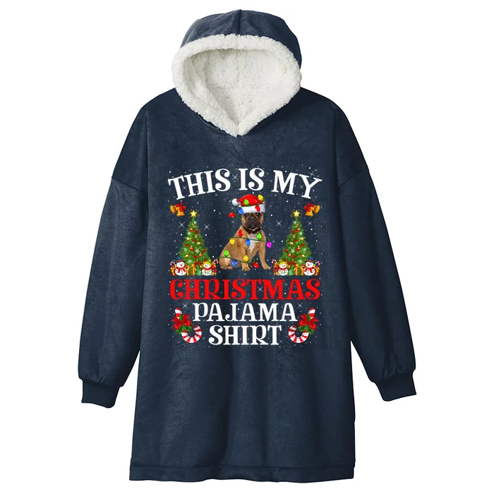 Christmas Pajama Gift Lighting Santa French Bulldog Xmas Gift Hooded Wearable Blanket