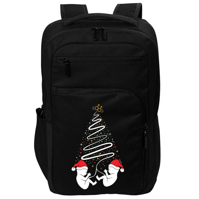 Christmas Pregnancy Gift Expecting Twin Xmas Tree Gift Impact Tech Backpack