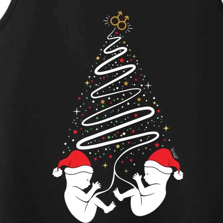 Christmas Pregnancy Gift Expecting Twin Xmas Tree Gift Performance Tank