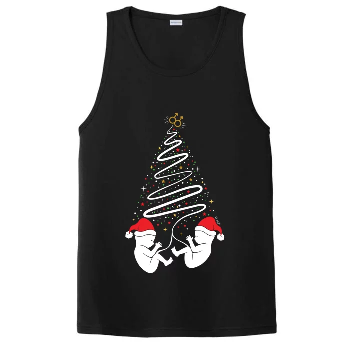 Christmas Pregnancy Gift Expecting Twin Xmas Tree Gift Performance Tank