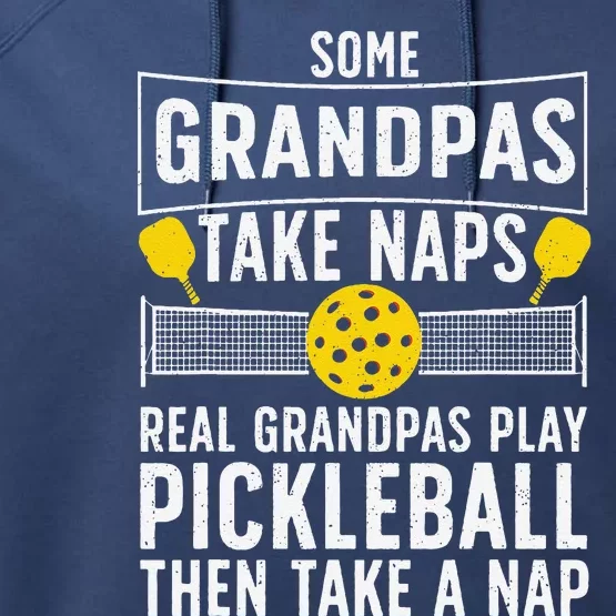 Cool Pickleball Grandpa Paddle Sport Pickleball Player Performance Fleece Hoodie