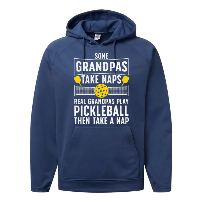 Cool Pickleball Grandpa Paddle Sport Pickleball Player Performance Fleece Hoodie