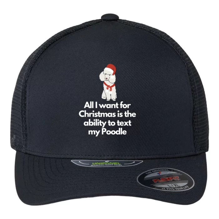 Christmas Poodle Gift Flexfit Unipanel Trucker Cap