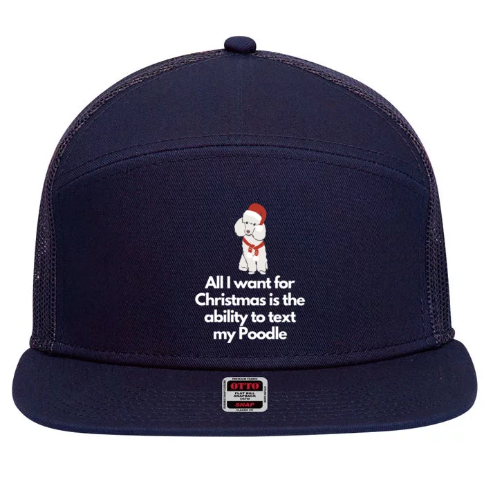 Christmas Poodle Gift 7 Panel Mesh Trucker Snapback Hat