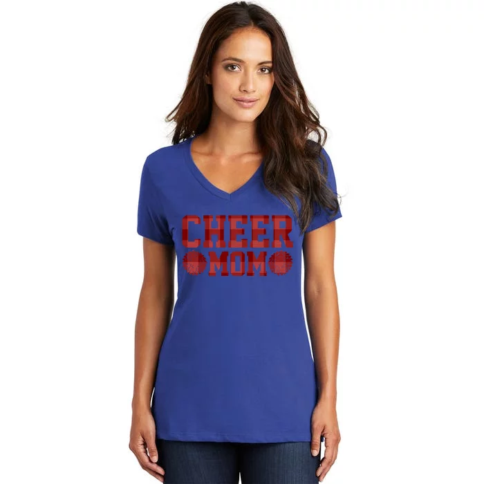 Cheerleader Pompom Graphic For Cheerleader Mom Cheer Mom Gift Women's V-Neck T-Shirt