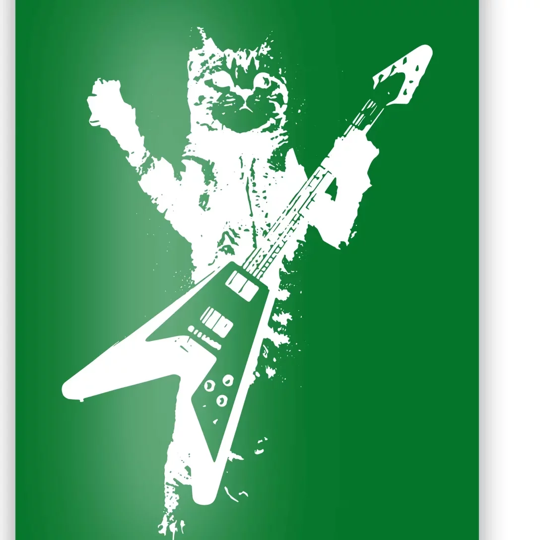 Cat Playing Guitar Musician Cat Lover Great Poster