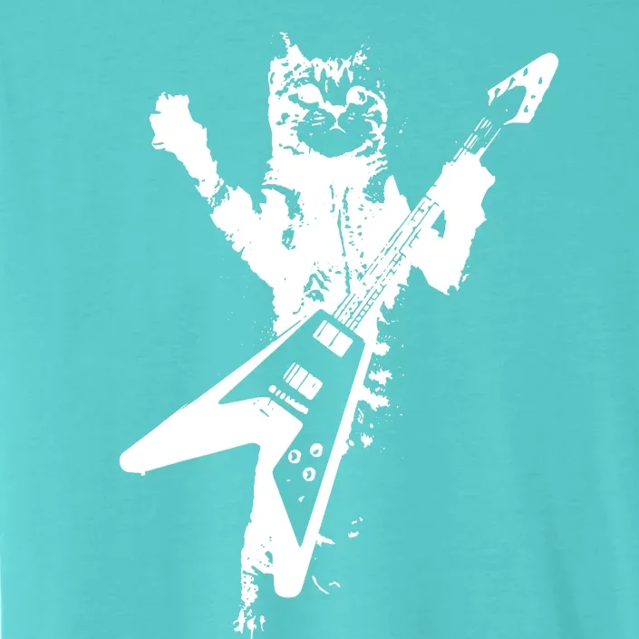 Cat Playing Guitar Musician Cat Lover Great ChromaSoft Performance T-Shirt