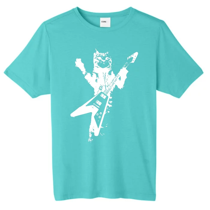 Cat Playing Guitar Musician Cat Lover Great ChromaSoft Performance T-Shirt