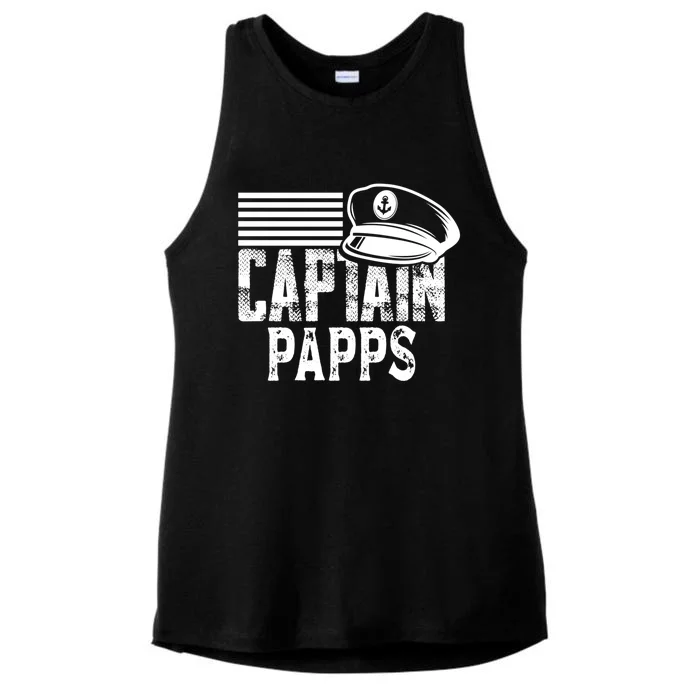 Captain Papps Gift Sailing Captain Hat Boat Owner Boating Gift Ladies Tri-Blend Wicking Tank