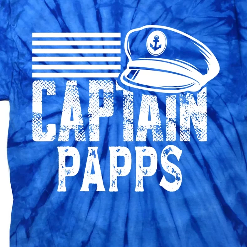 Captain Papps Gift Sailing Captain Hat Boat Owner Boating Gift Tie-Dye T-Shirt