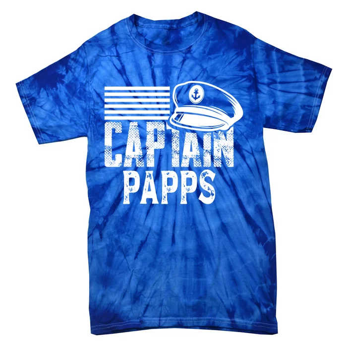 Captain Papps Gift Sailing Captain Hat Boat Owner Boating Gift Tie-Dye T-Shirt