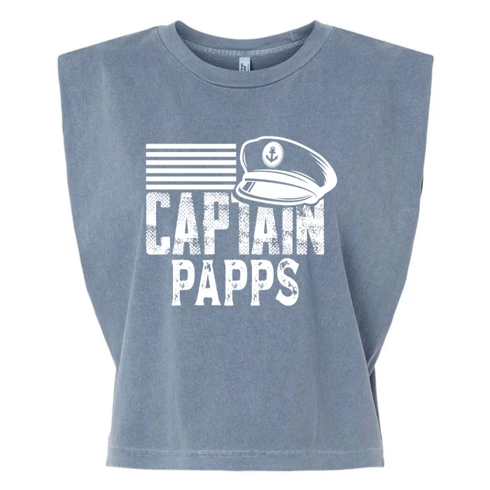 Captain Papps Gift Sailing Captain Hat Boat Owner Boating Gift Garment-Dyed Women's Muscle Tee