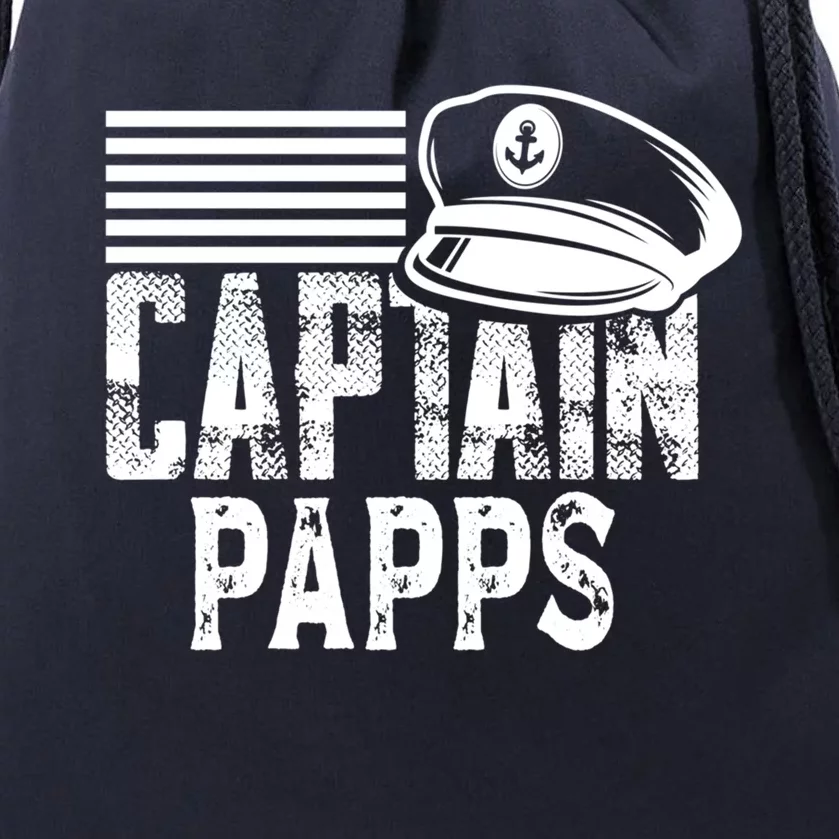 Captain Papps Gift Sailing Captain Hat Boat Owner Boating Gift Drawstring Bag