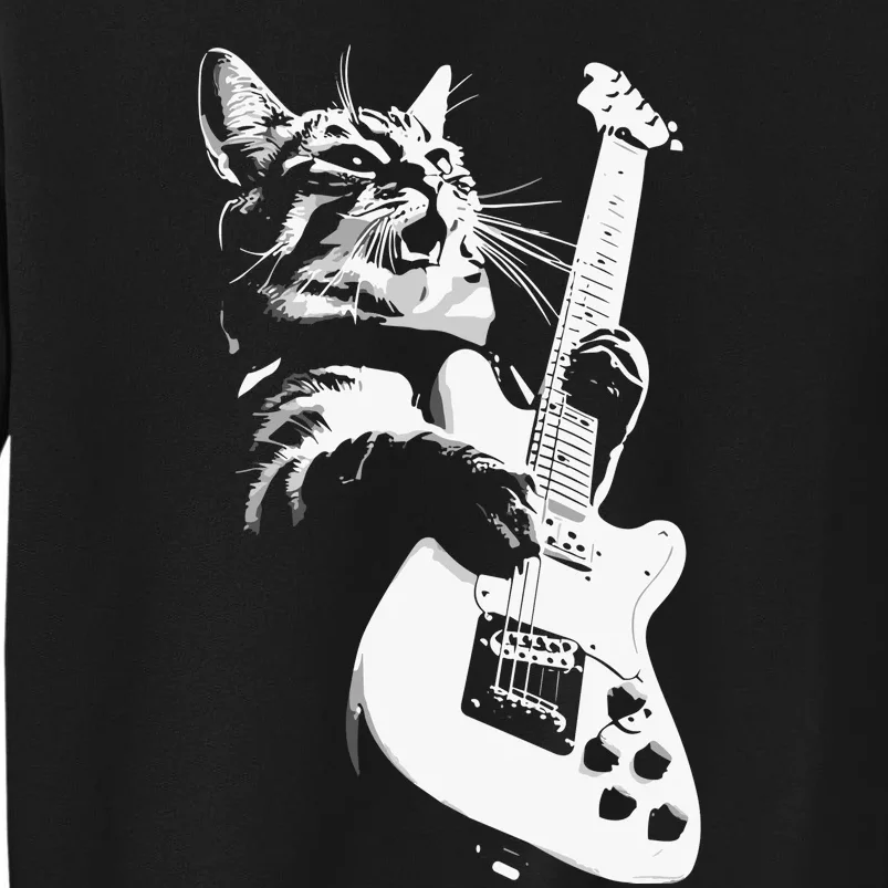 Cat Playing Guitar Sweatshirt