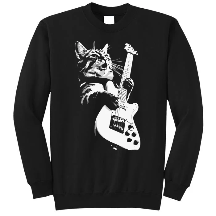 Cat Playing Guitar Sweatshirt