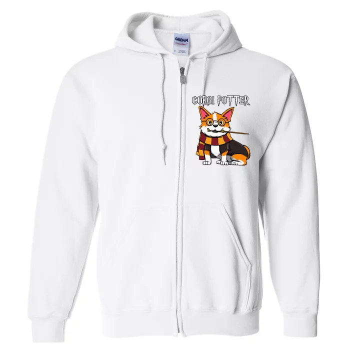 Corgi Potter Gift For Corgi Lovers Full Zip Hoodie