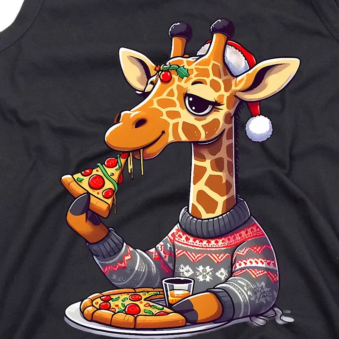 Christmas Pizza Giraffe Tank Top