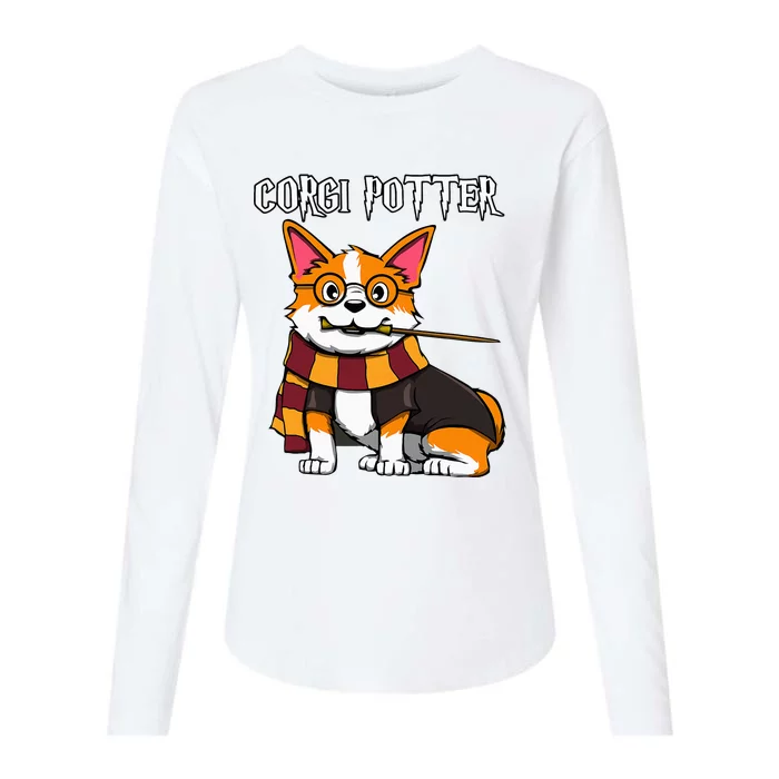 Corgi Potter Gift For Corgi Lovers Funny Pawter Dog Womens Cotton Relaxed Long Sleeve T-Shirt