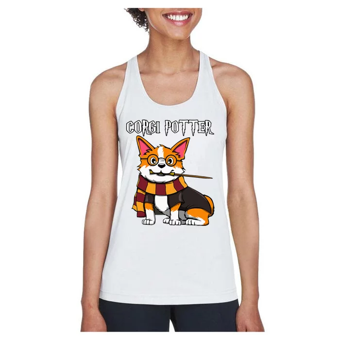 Corgi Potter Gift For Corgi Lovers Funny Pawter Dog Women's Racerback Tank