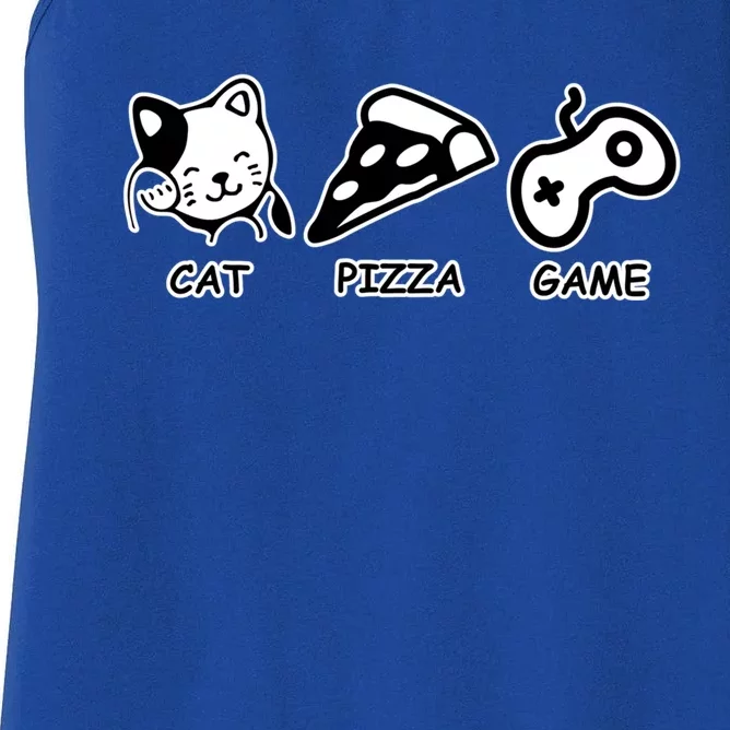 Cat Pizza Game Gift Women's Racerback Tank