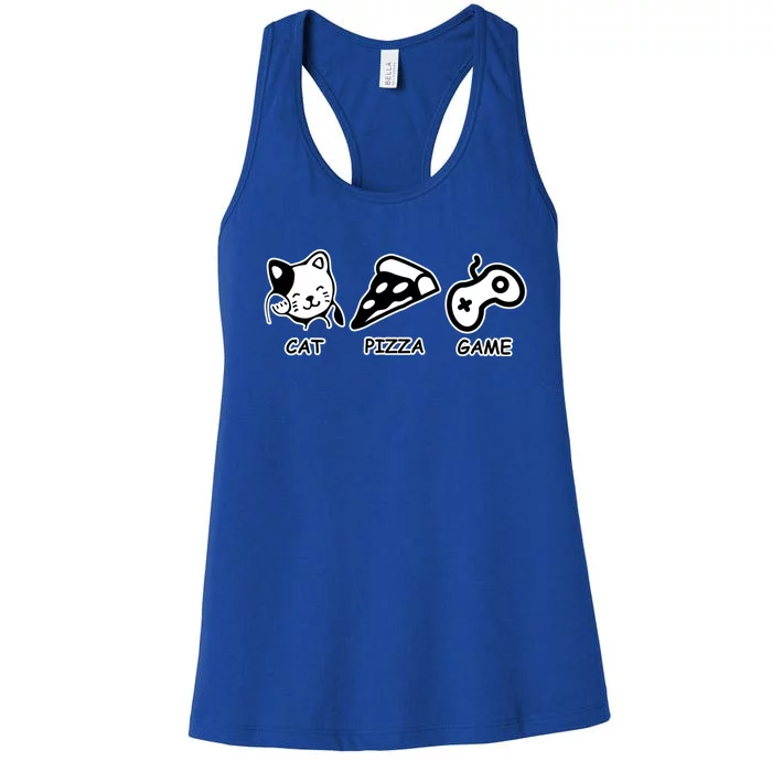 Cat Pizza Game Gift Women's Racerback Tank