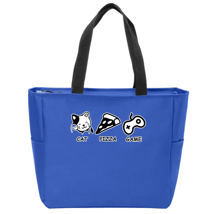 Cat Pizza Game Gift Zip Tote Bag