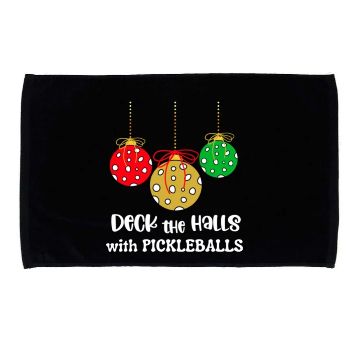 Christmas Pickleball Gift Deck The Halls With Pickleballs Gift Microfiber Hand Towel