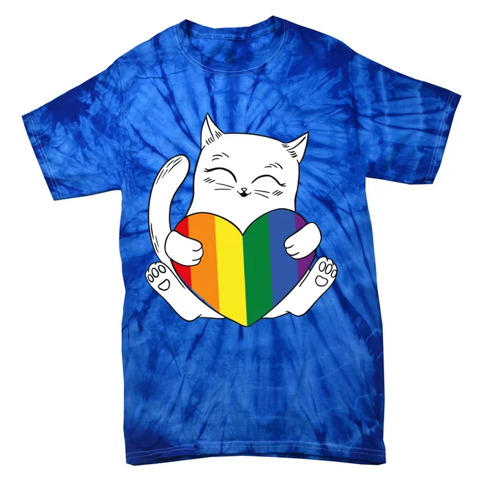 Cat Pride Gay Lgbt Cats Rainbow Purride Ally Pride Cat Gift Tie-Dye T-Shirt