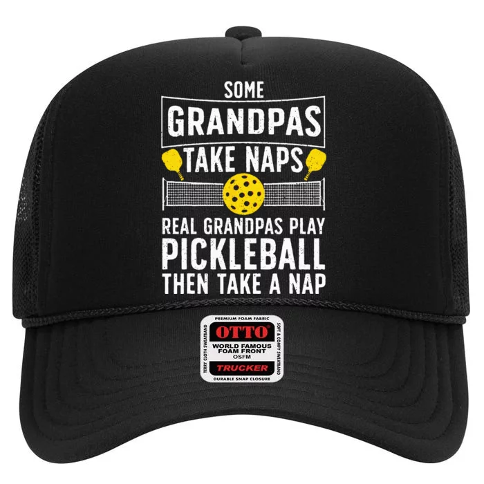 Cool Pickleball Grandpa Paddle Sport Pickleball Player High Crown Mesh Trucker Hat