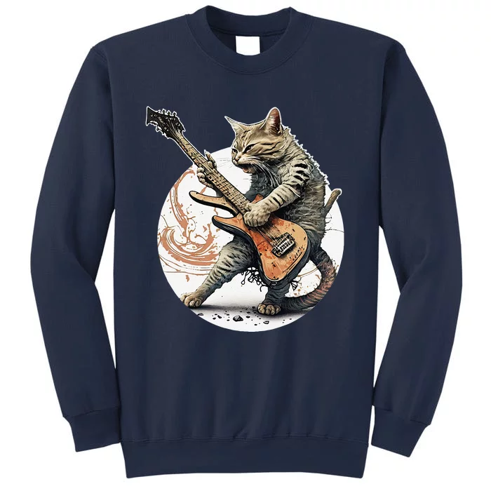 Cat Playing Guitar Rock Cat Heavy Metal Cat Music Cat Sweatshirt