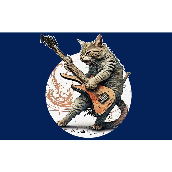 Cat Playing Guitar Rock Cat Heavy Metal Cat Music Cat Bumper Sticker