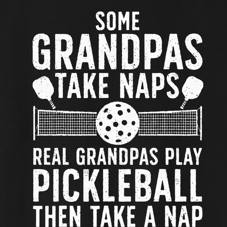 Cool Pickleball Grandpa Paddle Sport Pickleball Player Women's Crop Top Tee