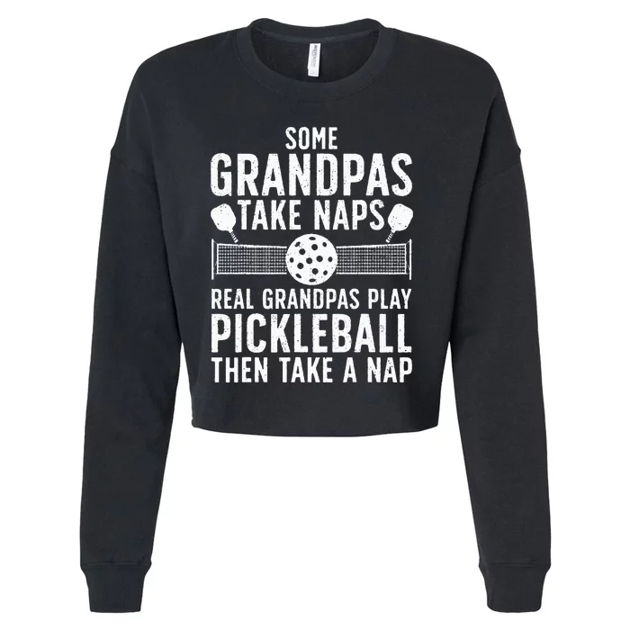 Cool Pickleball Grandpa Paddle Sport Pickleball Player Cropped Pullover Crew