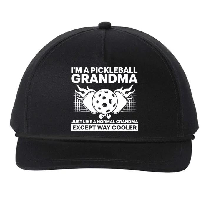 Cool Pickleball Grandma Art For Wo Mom Pickleball Player Snapback Five-Panel Rope Hat