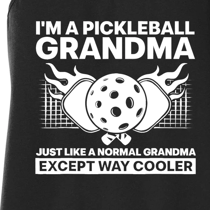 Cool Pickleball Grandma Art For Wo Mom Pickleball Player Women's Racerback Tank