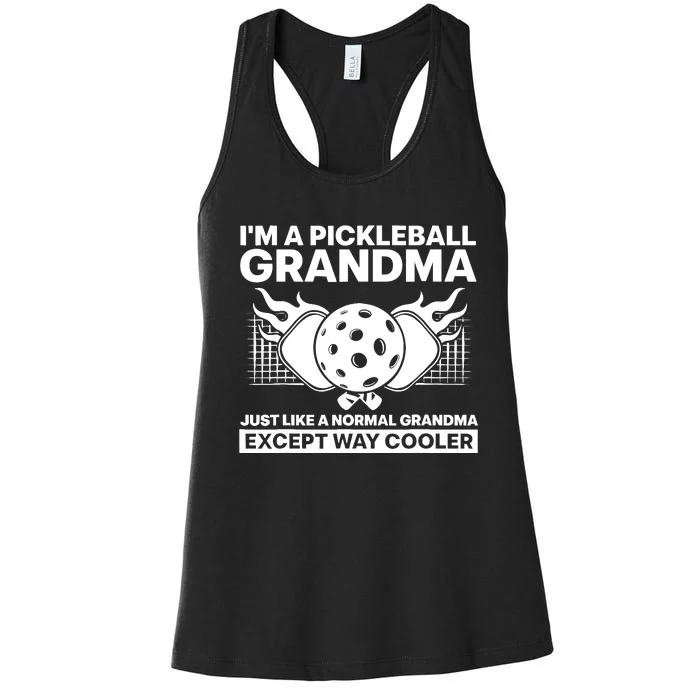 Cool Pickleball Grandma Art For Wo Mom Pickleball Player Women's Racerback Tank