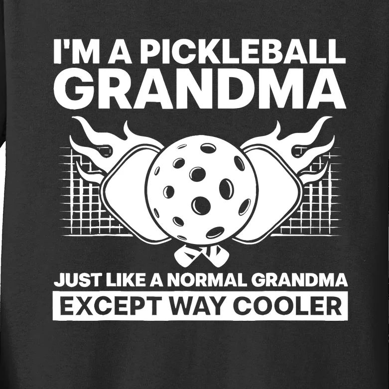 Cool Pickleball Grandma Art For Wo Mom Pickleball Player Kids Long Sleeve Shirt