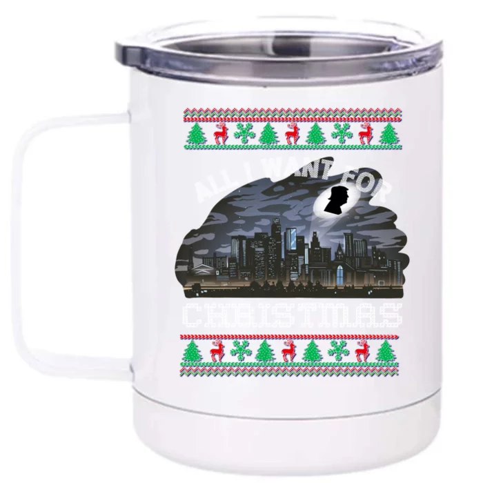 Christmas Political Humor Xmas Saying Pro Trump Anti Biden Cute Gift Front & Back 12oz Stainless Steel Tumbler Cup