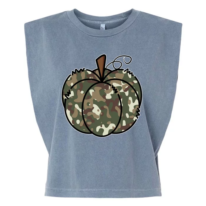 Camouflage Pumpkin Holiday Garment-Dyed Women's Muscle Tee