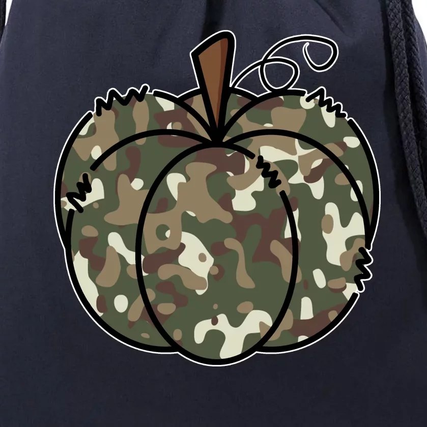 Camouflage Pumpkin Holiday Drawstring Bag