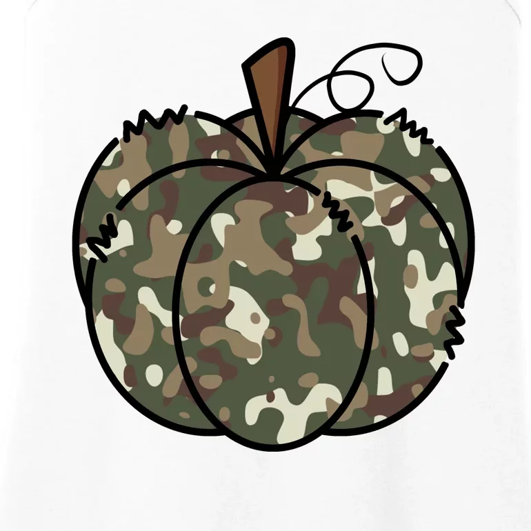 Camouflage Pumpkin Holiday Ladies Essential Tank