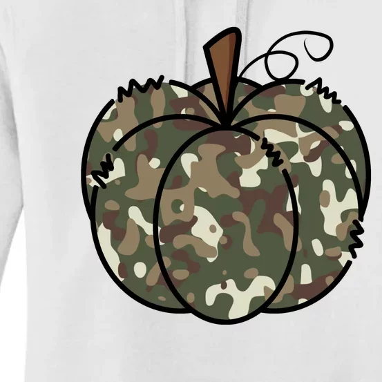 Camouflage Pumpkin Holiday Women's Pullover Hoodie