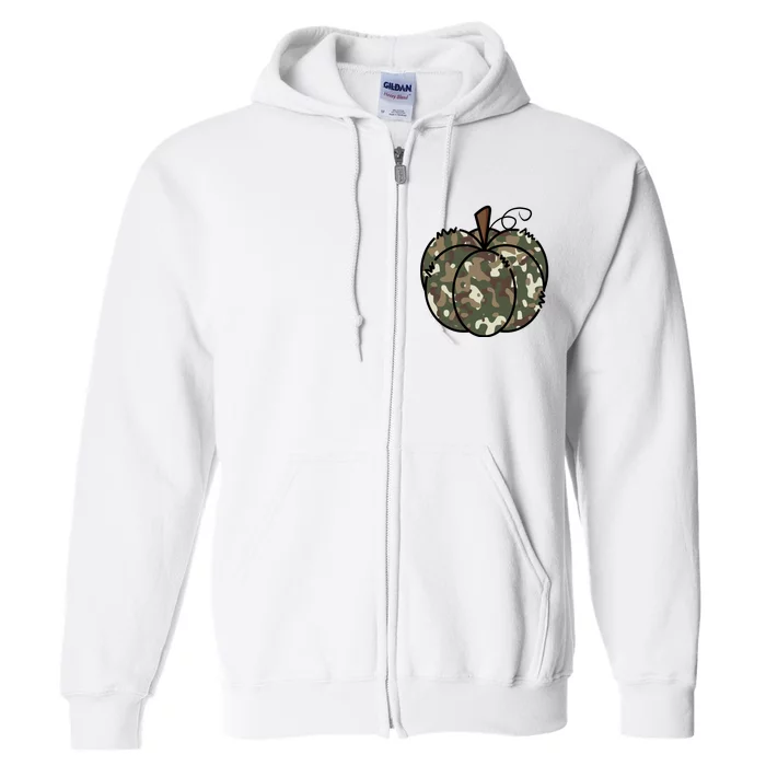 Camouflage Pumpkin Holiday Full Zip Hoodie