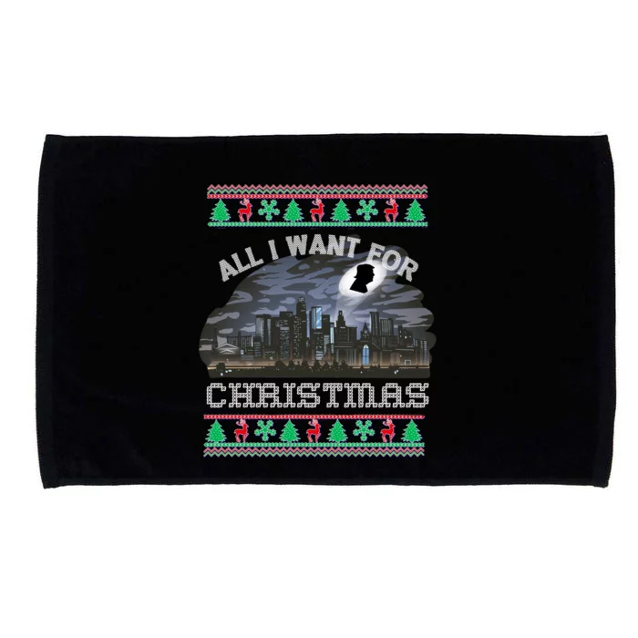 Christmas Political Humor Xmas Saying Pro Trump Anti Biden Cute Gift Microfiber Hand Towel