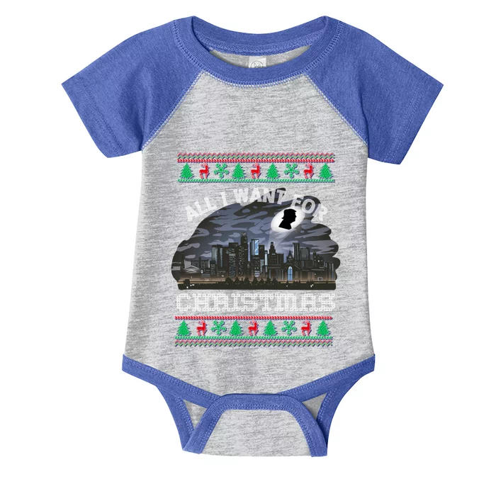 Christmas Political Humor Xmas Saying Pro Trump Anti Biden Cute Gift Infant Baby Jersey Bodysuit