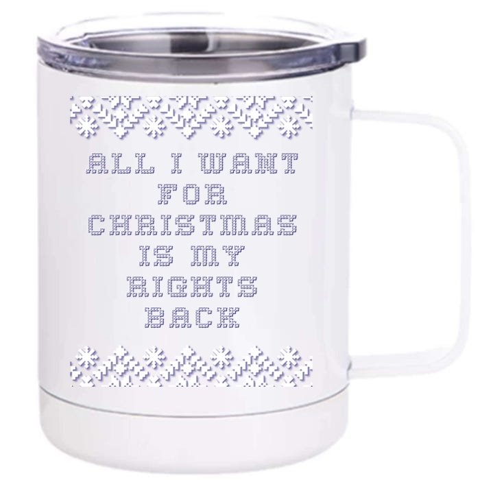 Christmas Political Humor Xmas Saying Pro Trump Anti Biden Gift Front & Back 12oz Stainless Steel Tumbler Cup