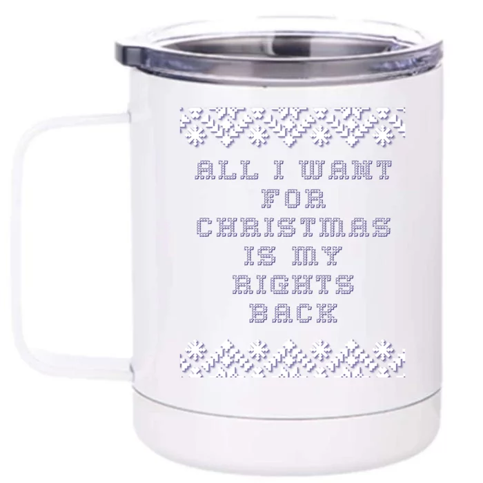 Christmas Political Humor Xmas Saying Pro Trump Anti Biden Gift Front & Back 12oz Stainless Steel Tumbler Cup