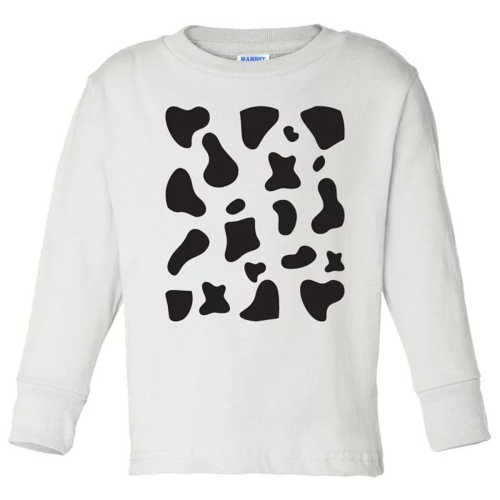 Cow Print Halloween Costume Cow Animal Toddler Long Sleeve Shirt