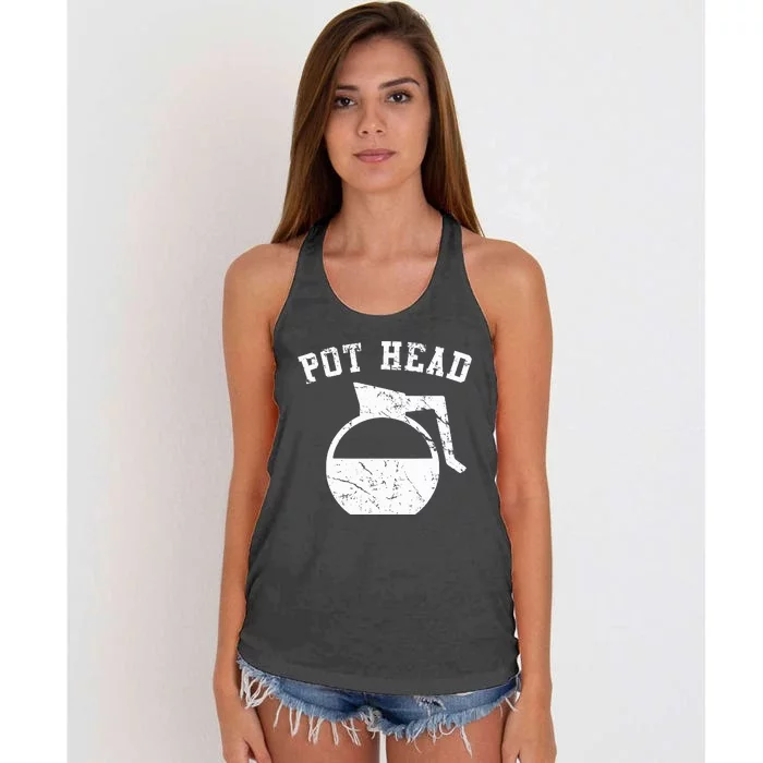 Coffee Pot Head Women's Knotted Racerback Tank