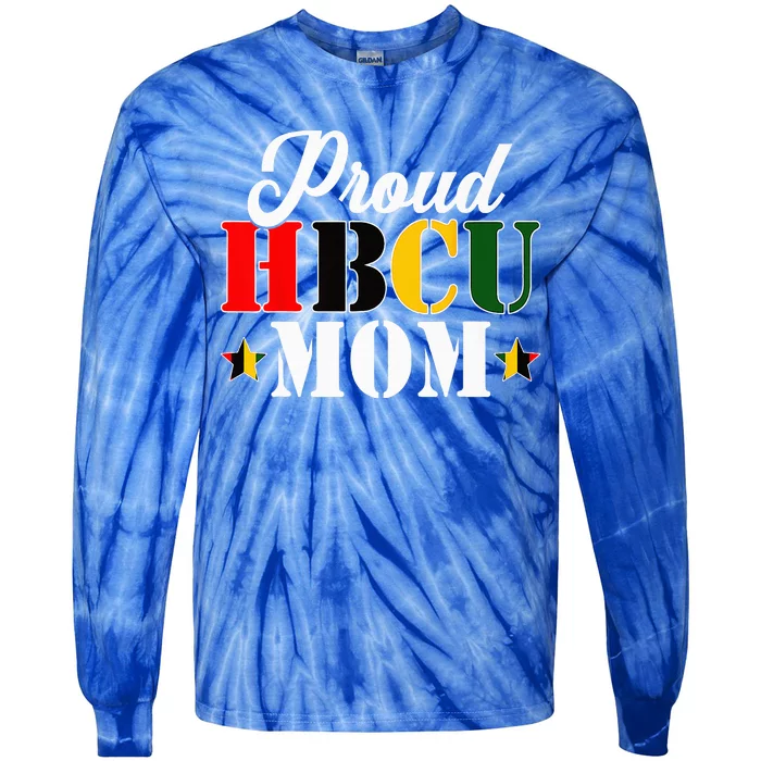 Cute Proud HBCU Mom Black College & University Mothers Day Tie-Dye Long Sleeve Shirt